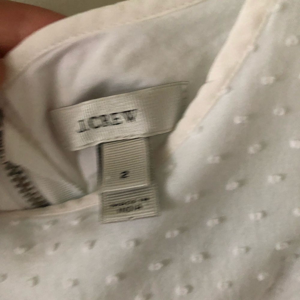 J. Crew white Flutter Sleeve Dress with Swiss dots - Picture 4 of 7